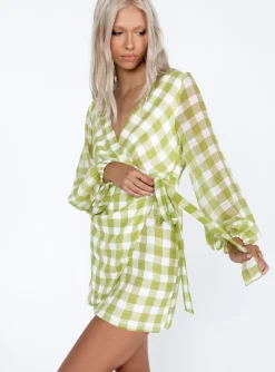 Princess Polly Sylas Mini Dress/ White Green Store