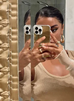 Princess Polly Symonds Mirror Iphone Case   Gold Best Sale