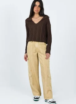 Princess Polly Symons Sweater  Brown Best