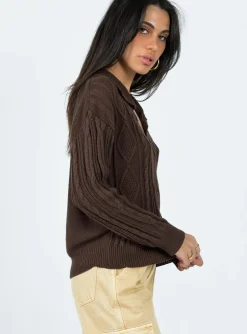 Princess Polly Symons Sweater  Brown Best