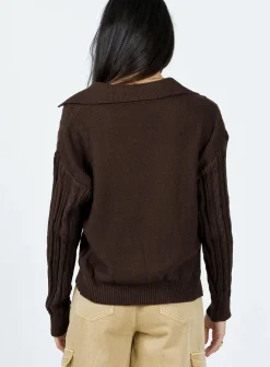 Princess Polly Symons Sweater  Brown Best