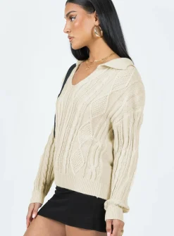 Princess Polly Symons Sweater  Cream Store