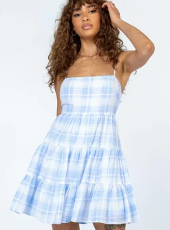 Princess Polly Synthia Mini Dress  Blue Hot