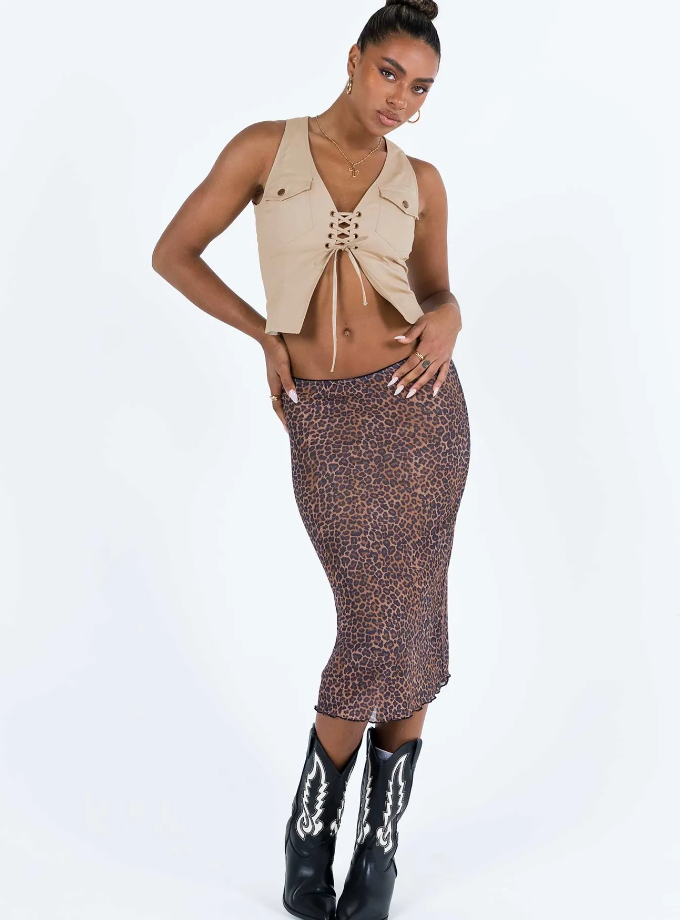 Princess Polly Synto Vest Top Taupe Best Sale