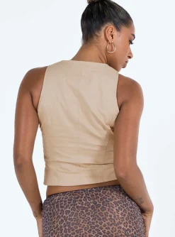 Princess Polly Synto Vest Top Taupe Best Sale