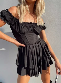 Princess Polly Tahiti Romper  Black New