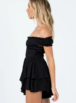 Princess Polly Tahiti Romper  Black New