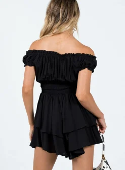 Princess Polly Tahiti Romper  Black New