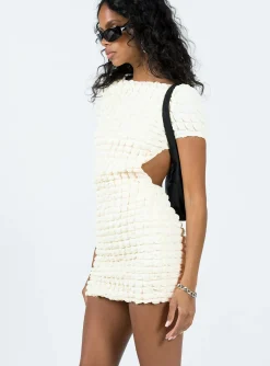 Princess Polly Tahlee Backless Mini Dress  Cream New