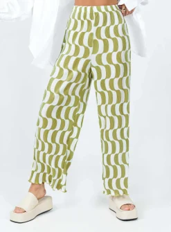 Princess Polly Taina Pleated Wide Leg Pantsmulti   Green Cheap