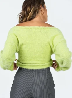 Princess Polly Taite Cropped Sweater Green Outlet
