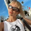 Princess Polly Take Me Back Sunglasses/ Grey   Black Outlet