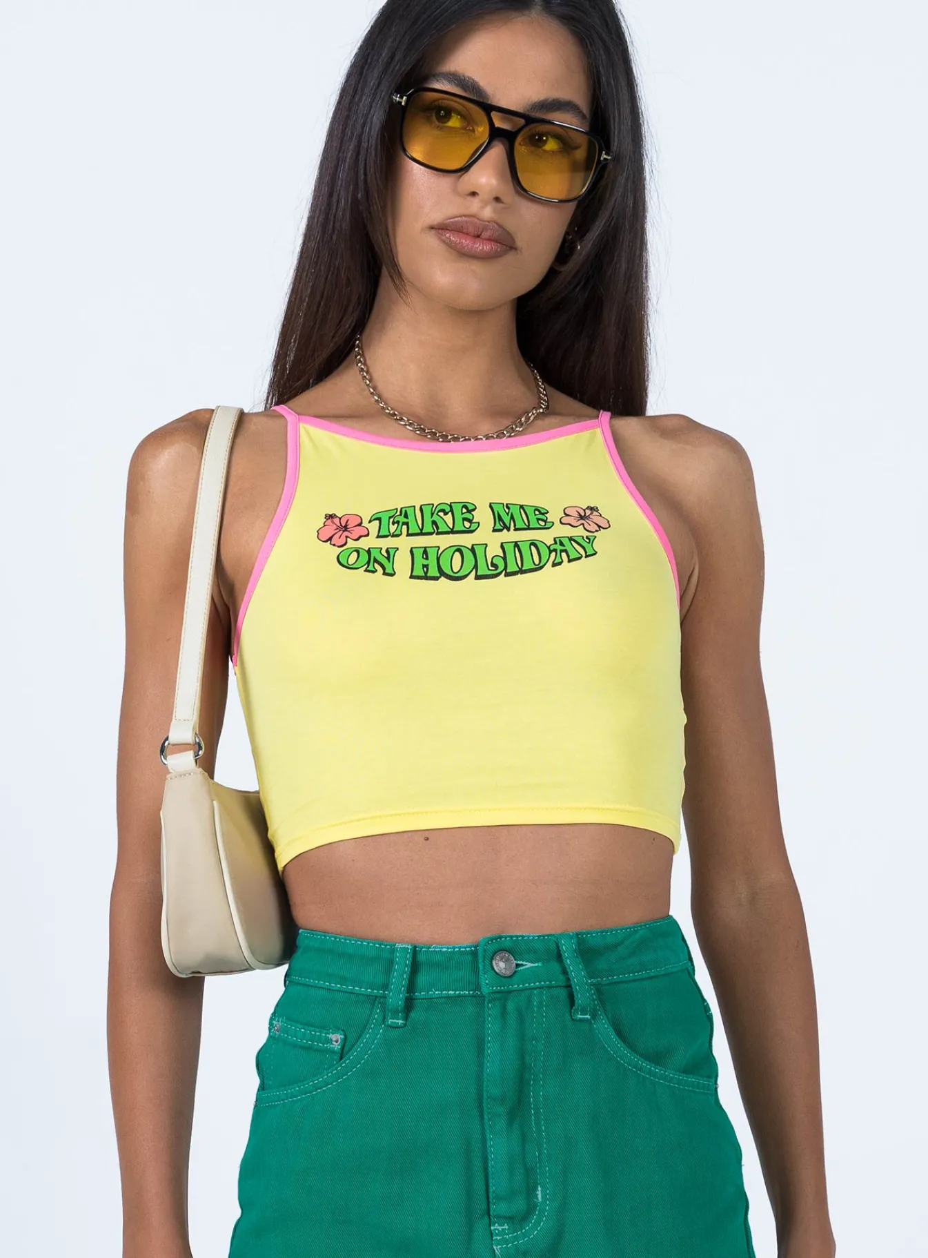 Princess Polly Take Me On Holiday Tank Top Yellow Outlet
