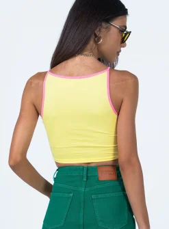 Princess Polly Take Me On Holiday Tank Top Yellow Outlet