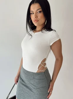 Princess Polly Talbot Bodysuit   White Outlet