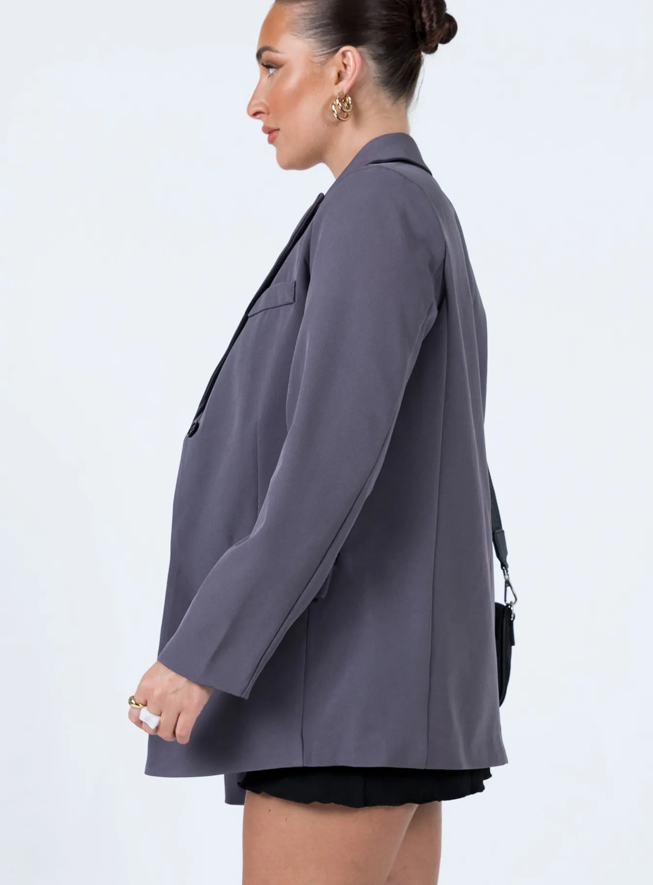 Princess Polly Talisa Oversized Blazer Grey Cheap