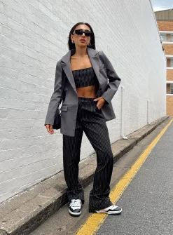 Princess Polly Talisa Oversized Blazer Grey Cheap