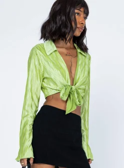 Princess Polly Talissa Long Sleeve Top  Green Hot