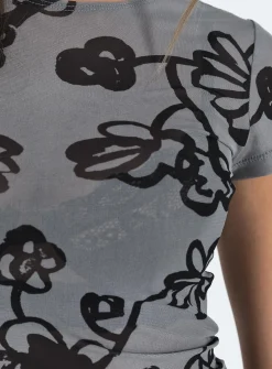 Princess Polly Tamara Top Meshfloral   Grey Best
