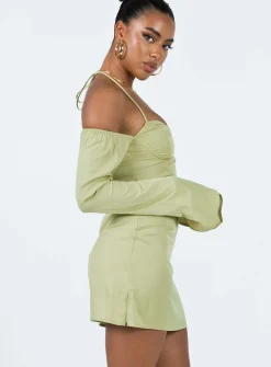 Princess Polly Tamarose Mini Dress Green Shop