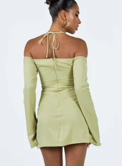 Princess Polly Tamarose Mini Dress Green Shop