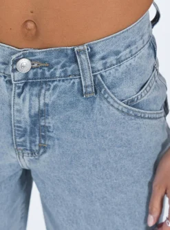 Princess Polly Tami Cargo Jeans Mid Wash  Denim Best Sale