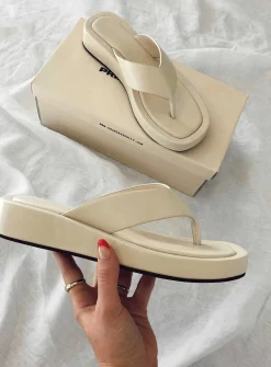 Princess Polly Tampa Sandals  Beige Flash Sale