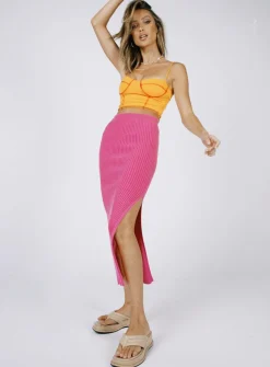 Princess Polly Tanna Midi Skirt  Pink Cheap