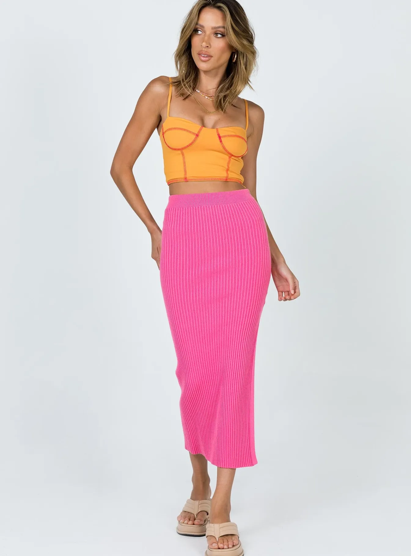 Princess Polly Tanna Midi Skirt Pink Cheap