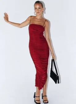 Princess Polly Tara Midi Dress  Wine Store