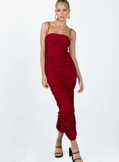 Princess Polly Tara Midi Dress  Wine Store