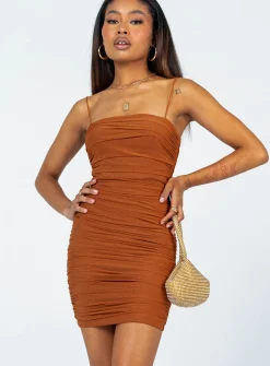 Princess Polly Tara Mini Dress  Brown Outlet