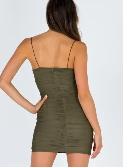 Princess Polly Tara Mini Dress  Green Cheap