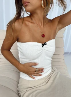 Princess Polly Tari Tube Top  White Clearance