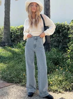 Princess Polly Tari Wide Leg Jeans Light Wash  Denim Discount