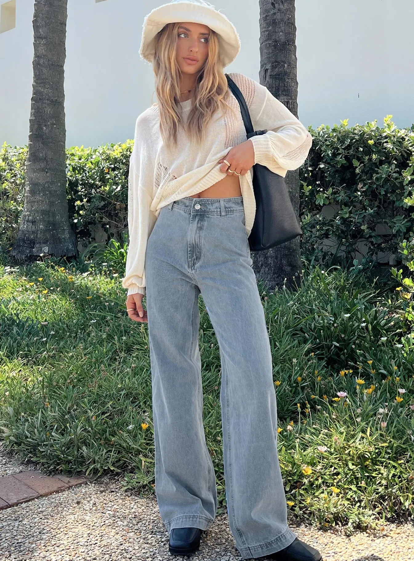 Princess Polly Tari Wide Leg Jeans Light Wash Denim Discount