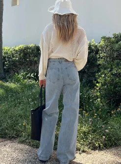 Princess Polly Tari Wide Leg Jeans Light Wash Denim Discount
