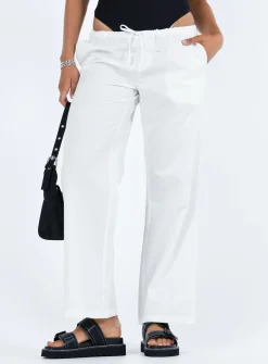Princess Polly Tarves Pants  White Discount