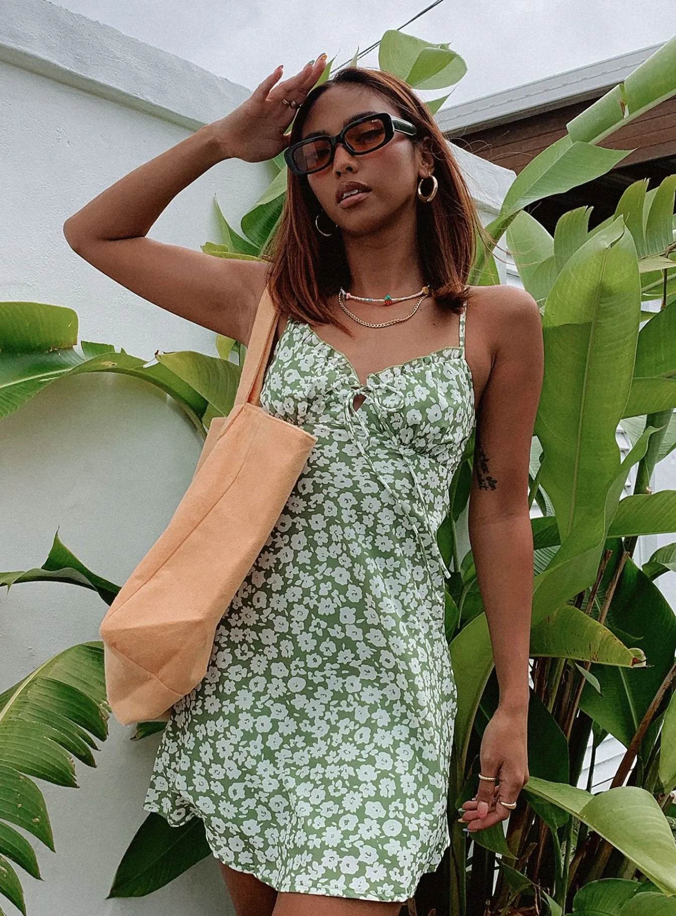 Princess Polly Tasmin Mini Dress Green Floral Online