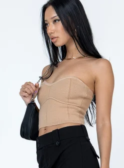 Princess Polly Tatum Strapless Top  Beige Cheap