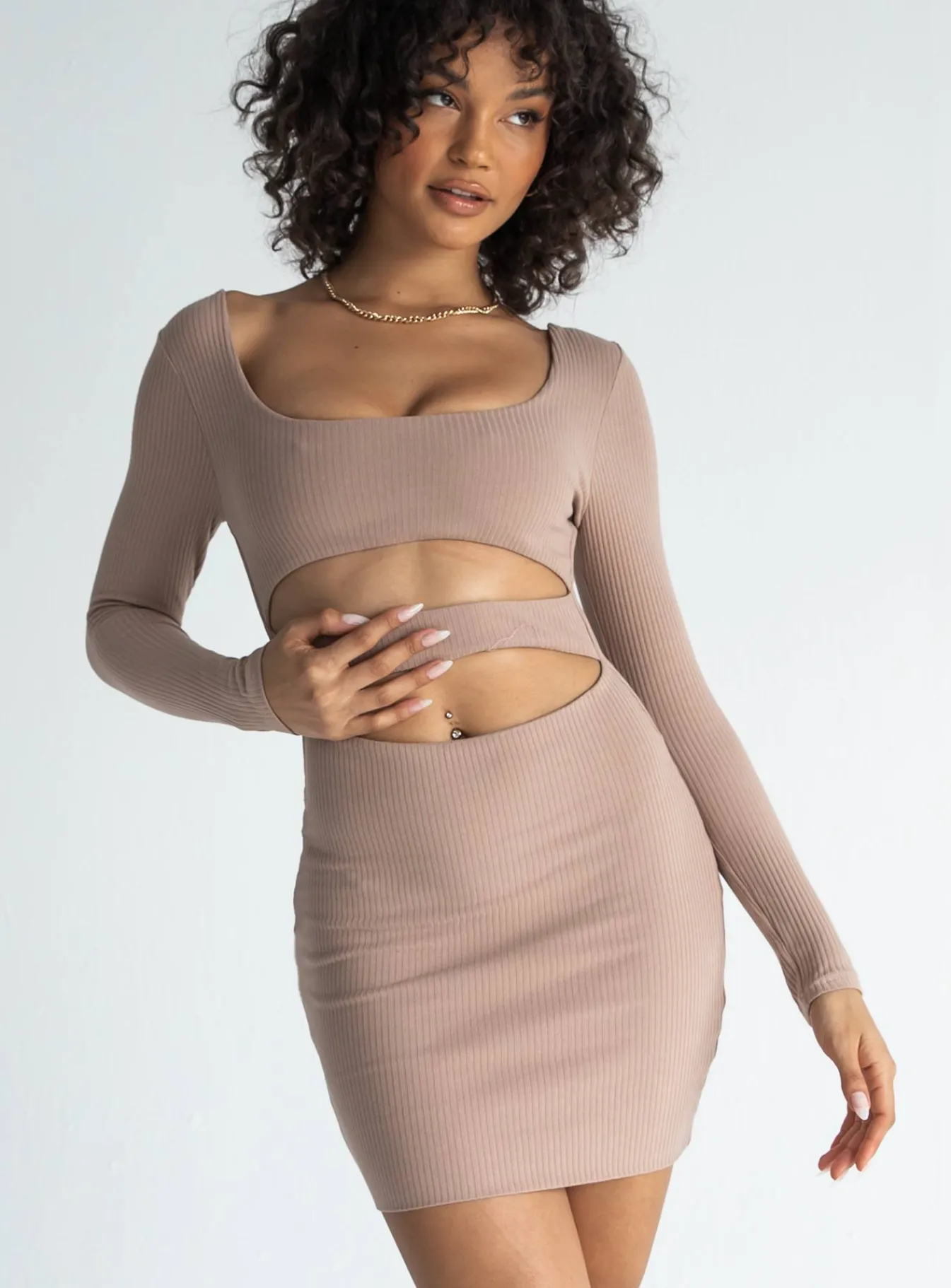 Princess Polly Taurus Mini Dress Beige Store