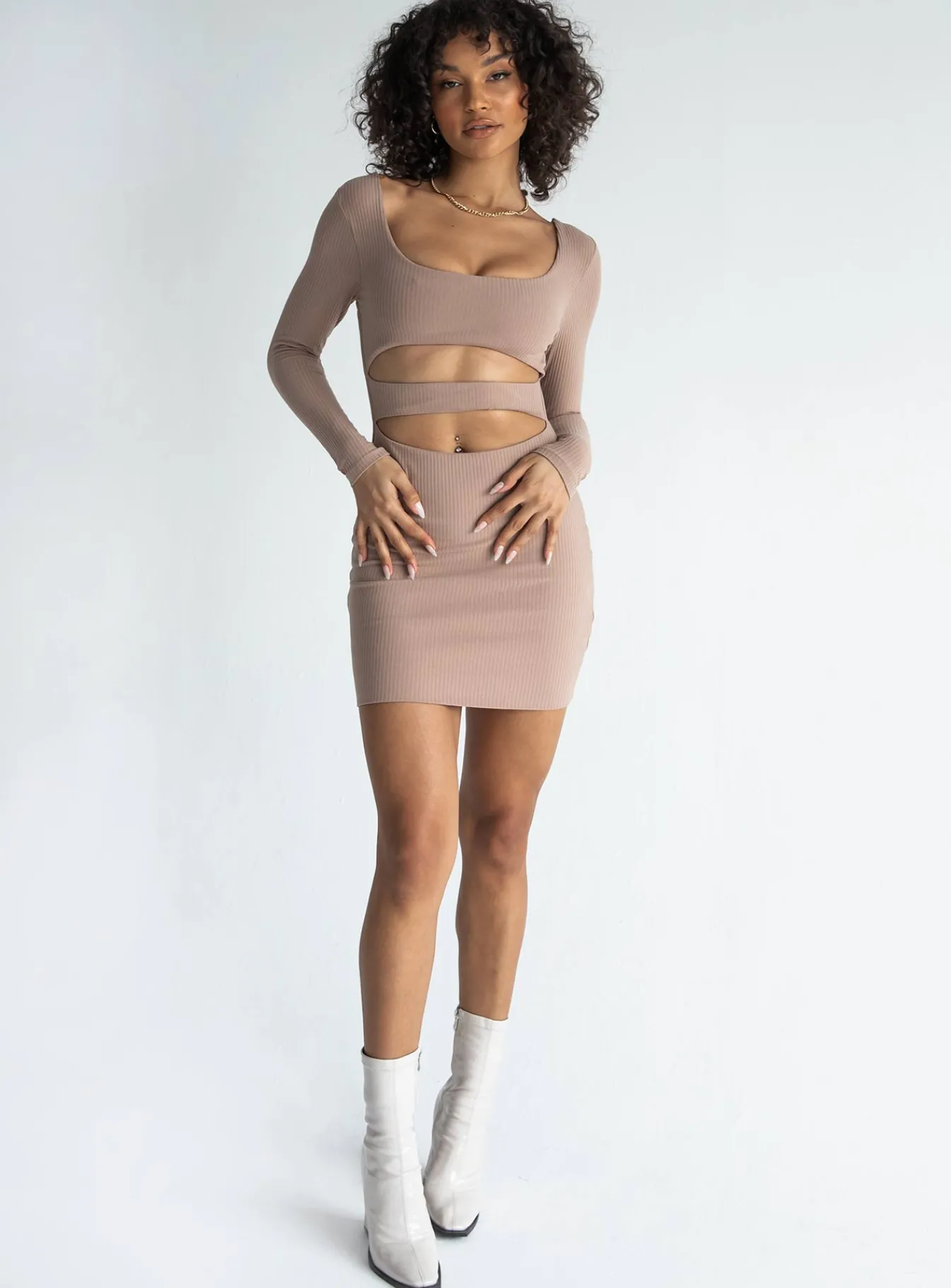 Princess Polly Taurus Mini Dress Beige Store