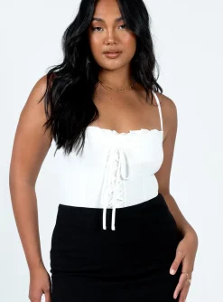 Princess Polly Tavez Bodysuit  Ivory Flash Sale