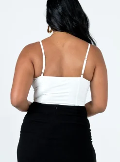 Princess Polly Tavez Bodysuit  Ivory Flash Sale