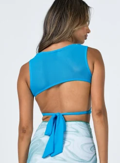 Princess Polly Taylor Top  Blue Hot
