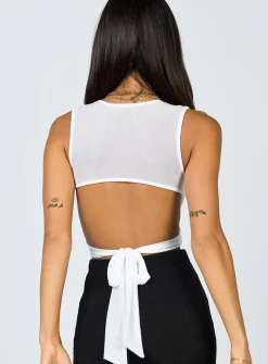 Princess Polly Taylor Top  White Cheap