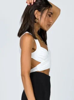 Princess Polly Taylor Top  White Cheap