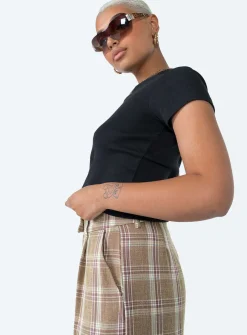 Princess Polly Taz You Devel Longline Baby Tee  Black Sale