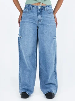 Princess Polly Teags Jeans Mid Wash  Denim Sale