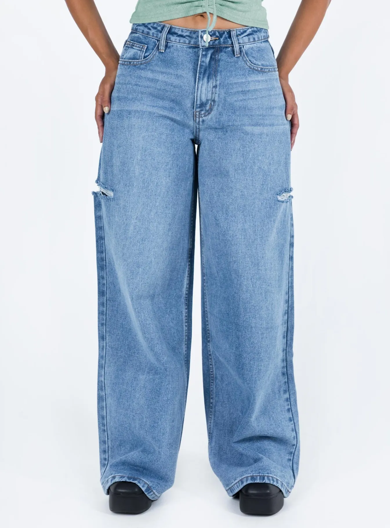 Princess Polly Teags Jeans Mid Wash Denim Sale